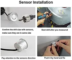 Car Reverse Parking Sensor with LED Display, Buzzer and Ultrasonic Reverse Parking Auto Radar Detectors (Set of 4 Pcs) (White)-thumb3