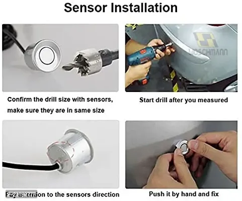 Car Reverse Parking Sensor with LED Display, Buzzer and Ultrasonic Reverse Parking Auto Radar Detectors (Set of 4 Pcs) (White)-thumb4