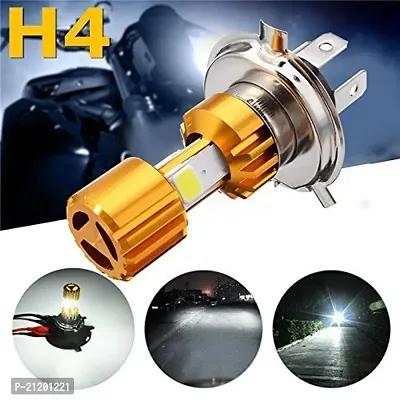 H4 Motorcycle 10W Led 3 Cob Headlight Bulb X65 Headlight Car, Motorbike LED (12 V, 12 W)  (Universal For Bike, Universal For Car, Pack of 1)-thumb0