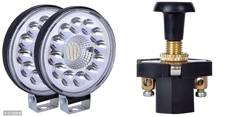 Combo of Fog Light 33 LED Car Bike Headlight Lamp With Push Pull Switch 1pc