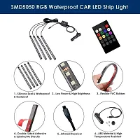 Bluetooth App Controlled 48 Atmosphere Light Multicolour Music Car Strip Lamp for Car Interior (12 LED)-thumb2