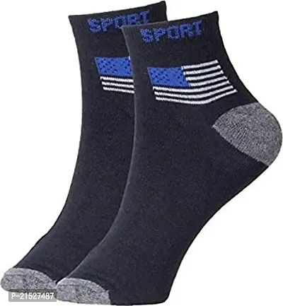 12 Pairs Pure Cotton  Soft Sports Socks Pack of 12 with Full Elastane Flat High Ankle Socks for Men-thumb2