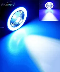 High Power LED Fog Light Projector Cob with Angel Eye Ring for Cars (Multicolor), Set of 2-thumb3