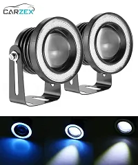 High Power LED Fog Light Projector Cob with Angel Eye Ring for Cars (Multicolor), Set of 2-thumb1