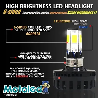 Motorcycle Lights - 6 LED - High Wattage and Tremor - Cool Fan Head - High Quality-thumb4
