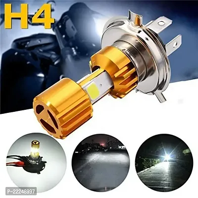 Motorcycle Headlight Bulbs H4/HB2/9003 LED 18W LED 3 COB Led  Headlight Motorbike LED Lamps Conversion Kit Bulbs All Type Bike  Scooty With Wire Switch-thumb2