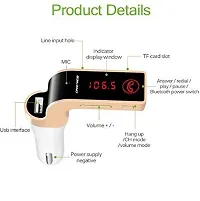 Car G7 LCD Bluetooth Car Charger Fm Kit Mp3 Transmitter USB and Tf Card Slot with in Built Mic Hands-Free Calling for All Android and iOS Devices-thumb2