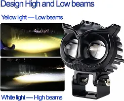 2 Led OWL Shape Fog Yellow-White light Low  High Beam for universal vehicles 9V-60V 40W 1 PC-thumb3