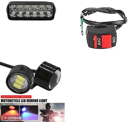 Combo Fog light 12 led 1pc Bike Strobe Light 1 Pc With Wire Switch 1pc