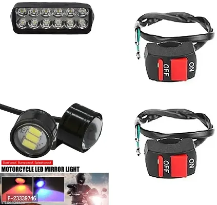 Combo Fog light 12 led 1pc Bike Strobe Light 1 Pc With Wire Switch 2pc-thumb0