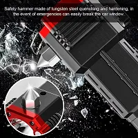 Portable Rechargeable Torch LED Flashlight Long Distance Beam Range with Power Bank, Hammer and Strong Magnets,Window Glass and Seat Belt Cutter 4 Modes for Car Camping Hiking Indoor Outdoor (Silver)-thumb2