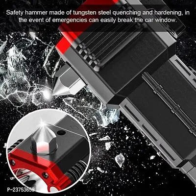 Portable Rechargeable Torch LED Flashlight Long Distance Beam Range with Power Bank, Hammer and Strong Magnets,Window Glass and Seat Belt Cutter 4 Modes for Car Camping Hiking Indoor Outdoor (Silver)-thumb3