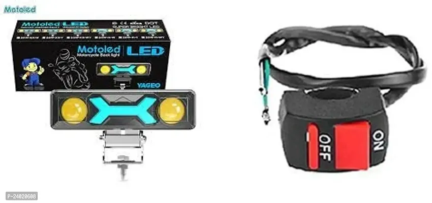 Moto Led Motorcycle Back Bar light lens For Universal Bike  Scooty With Wire Switch