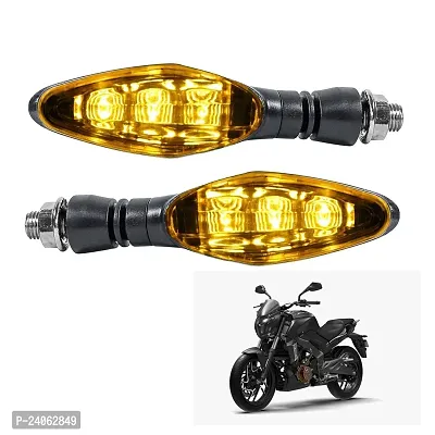 Universal Motorcycle Bright LED Amber Turn Signal Light Indicator Brake Lamps For Bajaj Dominar 400 (2.Pcs Amber Color Indicator)