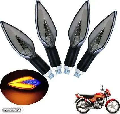 Universal Motorcycle Neon LED Amber Turn Signal Light Indicator Blinker Brake Lamps for Bike (Pack of 4)