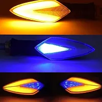 Universal Motorcycle Neon LED Amber Turn Signal Light Indicator Blinker Brake Lamps for Bike (Pack of 4)-thumb1