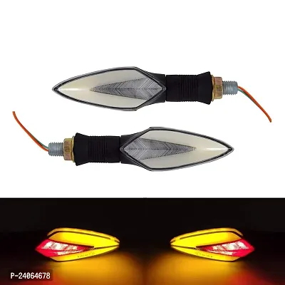 Universal Motorcycle Neon LED Amber Turn Signal Light Indicator Blinker Brake Lamps for Bike (Pack of 2)