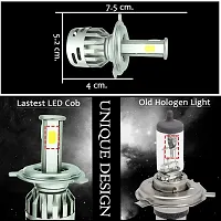 Super Bright LED Bike Headlights AC/DC Bulbs for Motorcycle - Low and High Beam Bulbs (White) AC/DC 50Watt 3 Side Chip)-thumb1