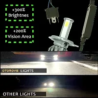 Super Bright LED Bike Headlights AC/DC Bulbs for Motorcycle - Low and High Beam Bulbs (White) AC/DC 50Watt 3 Side Chip)-thumb2