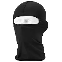 Balaclava Full Face Cover Mask for Ski, Biking, Cycling, Running, Hiking - 4 Way Stretch, Quick Dry, Sweat Absorbing Helmet Liner for Men and Women | Pack of 1 - Black-thumb3