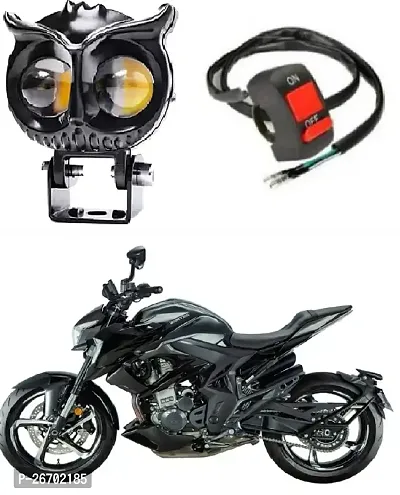Owl Shape design motorcycle LED Fog light Fog Light 12V DC, Auxiliary Spot Projector Yellow And White Beam Off-Roading Universal for All Motorcycle with switch (1pcs)