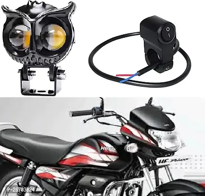 Owl Shape design motorcycle LED Fog light Fog Light 12V DC, Auxiliary Spot Projector Yellow And White Beam Off-Roading Universal for All Motorcycle with 3way switch (1pcs)