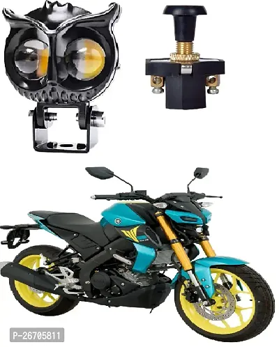 Owl Shape design motorcycle LED Fog light Fog Light 12V DC, Auxiliary Spot Projector Yellow And White Beam Off-Roading Universal for All Motorcycle with push  switch(1pcs)