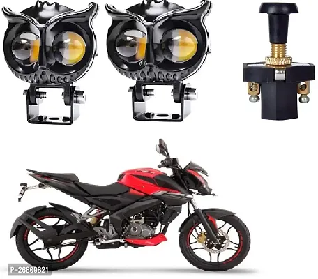 Owl Shape design motorcycle LED Fog light Fog Light 12V DC, Auxiliary Spot Projector Yellow And White Beam Off-Roading Universal for All Motorcycle with push switch(2pcs)
