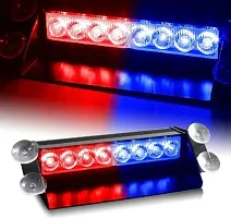 8 LED Red Blue Police Flashing Light for Universal All Cars | Flasher Light | Emergency Warning Lamp Multicolor Flash Light for Car Dash with polish (1pcs)-thumb3