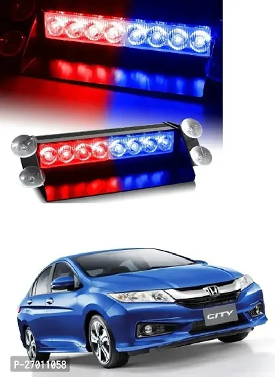 8 LED Red Blue Police Flashing Light for Universal All Cars | Flasher Light | Emergency Warning Lamp Multicolor Flash Light for Car Dash (1pcs)-thumb0