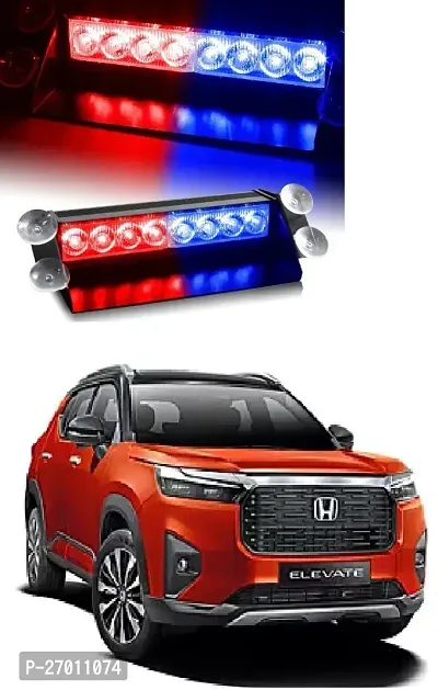 8 LED Red Blue Police Flashing Light for Universal All Cars | Flasher Light | Emergency Warning Lamp Multicolor Flash Light for Car Dash (1pcs)
