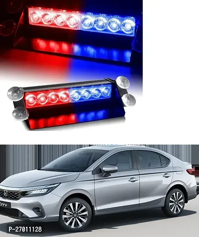 8 LED Red Blue Police Flashing Light for Universal All Cars | Flasher Light | Emergency Warning Lamp Multicolor Flash Light for Car Dash (1pcs)-thumb0