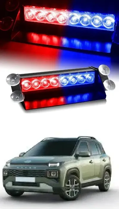 CARIZO Waterproof 8 LED Red Blue Police Flashing Light | Flasher Light | Emergency Warning Lamp Multicolor Flash Light for Chevrolet Optra Magnum (2005-2009)