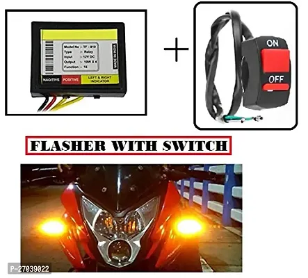 Universal Bike Hazard Flasher Relay With Switch for All LED/Bulb Indicators (1pcs)-thumb2