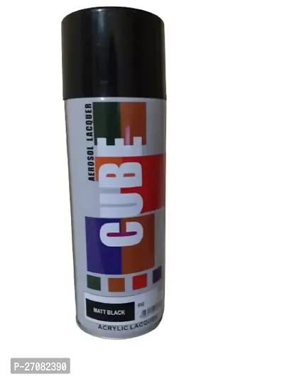 Cube Matt Black Spray Paint For Car, Bike, Art And Craft, Metal, Pots, Wood, Furniture, Almirah-thumb0