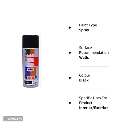 Cube Black Glossy Spray Paint For Car, Bike, Art And Craft, Metal, Pots, Wood, Furniture, Almirah-thumb0