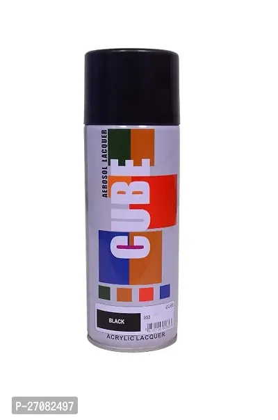Cube Aerosol Spray Paint For Bike, Car, Metal, Art And Craft 400Ml- Black-thumb0