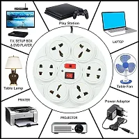 Round Strip Extension Cord 6 A 8 Universal Socket Multi Plug Point Extension Board with LED Indicator and Switch-thumb2