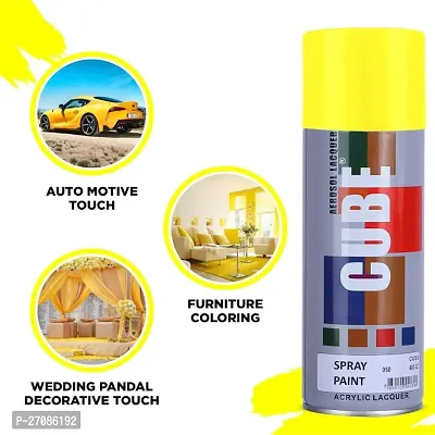 New Aerosol Spray Paint For Bike, Car, Metal, Art And Craft 400Ml -Yellow