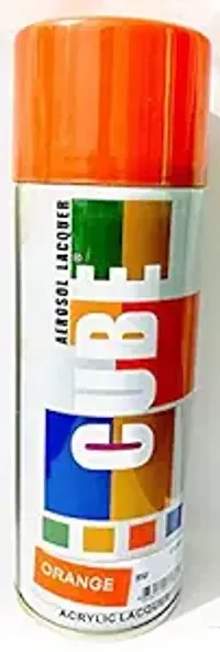 cube Aerosol Spray Paint Can 400ml Multipurpose polish  (orange)-thumb1
