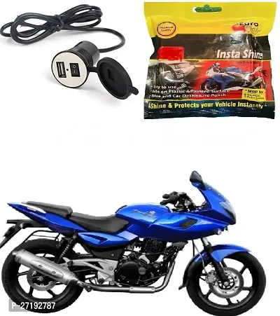 Motorcycle Bike Mobile Phone USB Charger Power Adapter 12v Waterproof Universal for All Scooters  Bikes with polish (1pcs)-thumb0