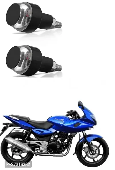 EXBYTL2P Imported Motorcycle 7/8 Handlebar Turn Signal LED Light Indicator Dual Color Blinker End Plug Cap DRL Lamp for all Bikes (Blue  Yellow, 2 PCS)