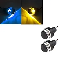 LED Light Indicator Dual Color Blinker End Plug Cap DRL Lamp for all Bikes (Blue  White, 2 PCS) and Rear Laser Safety Fog Light Red for Mahindra Centuro_PA-LASER-BIKE-166-thumb1