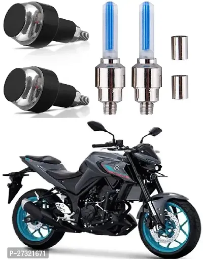 LED Light Indicator Dual Color Blinker End Plug Cap DRL Lamp for all Bikes and Blue  Yellow, 2 PCS with Tyre Led Light Rim Valve Cap Flashing With Motion Sensor Blue (Set Of 2 Pcs) for Car Motorcycle