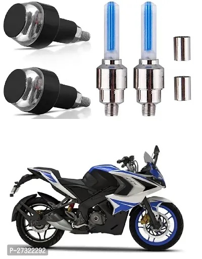 LED Light Indicator Dual Color Blinker End Plug Cap DRL Lamp for all Bikes and Blue  Yellow, 2 PCS with Tyre Led Light Rim Valve Cap Flashing With Motion Sensor Blue (Set Of 2 Pcs) for Car Motorcycle-thumb0