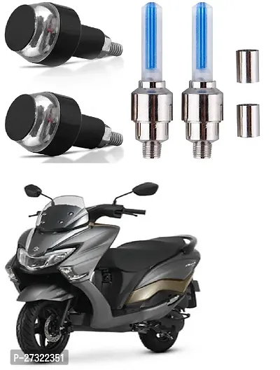 LED Light Indicator Dual Color Blinker End Plug Cap DRL Lamp for all Bikes and Blue  Yellow, 2 PCS with Tyre Led Light Rim Valve Cap Flashing With Motion Sensor Blue (Set Of 2 Pcs) for Car Motorcycle