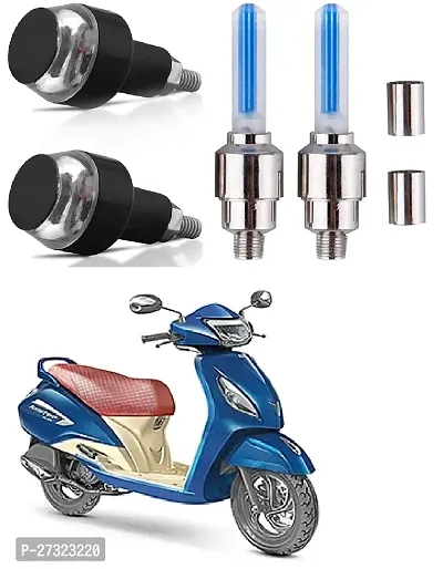 LED Light Indicator Dual Color Blinker End Plug Cap DRL Lamp for all Bikes and Blue  Yellow, 2 PCS with Tyre Led Light Rim Valve Cap Flashing With Motion Sensor Blue (Set Of 2 Pcs)