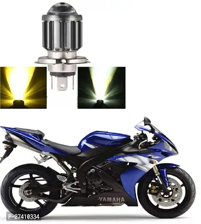 H4 Headlight Bulb with Lens 16W Dual Color H4 Led Lamp Compatible with Bike and Car White  Yellow Pack of 1-thumb0