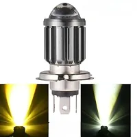 H4 Headlight Bulb with Lens 16W Dual Color H4 Led Lamp Compatible with Bike and Car White  Yellow Pack of 1-thumb1