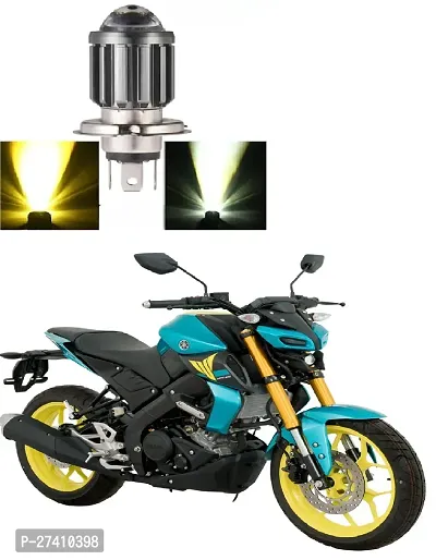 H4 Headlight Bulb with Lens 16W Dual Color H4 Led Lamp Compatible with Bike and Car White  Yellow Pack of 1